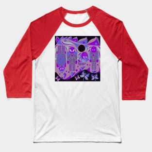 purple aztec alien brick in soccer toy ecopop Baseball T-Shirt